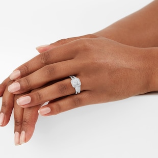 Goldsmiths 18ct White Gold 0.50cttw Diamond Mixed Cut Bridal Set