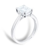 Mappin & Webb Platinum 2.00ct Emerald Cut Diamond 4 Claw Solitaire Engagement Ring
