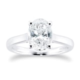 Mappin & Webb Platinum 2.01ct Oval Cut Diamond Solitaire Engagement Ring