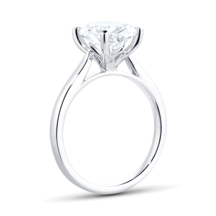 Mappin & Webb Platinum 3.02ct Oval Cut Diamond Solitaire Engagement Ring