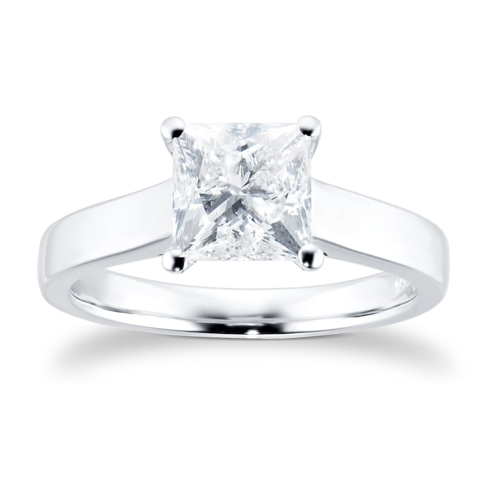 Mappin & Webb Platinum 1.50ct Princess Cut Diamond Solitaire Engagement Ring
