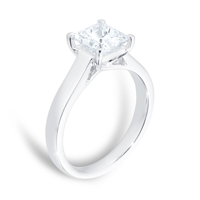 Mappin & Webb Platinum 1.50ct Princess Cut Diamond Solitaire Engagement Ring