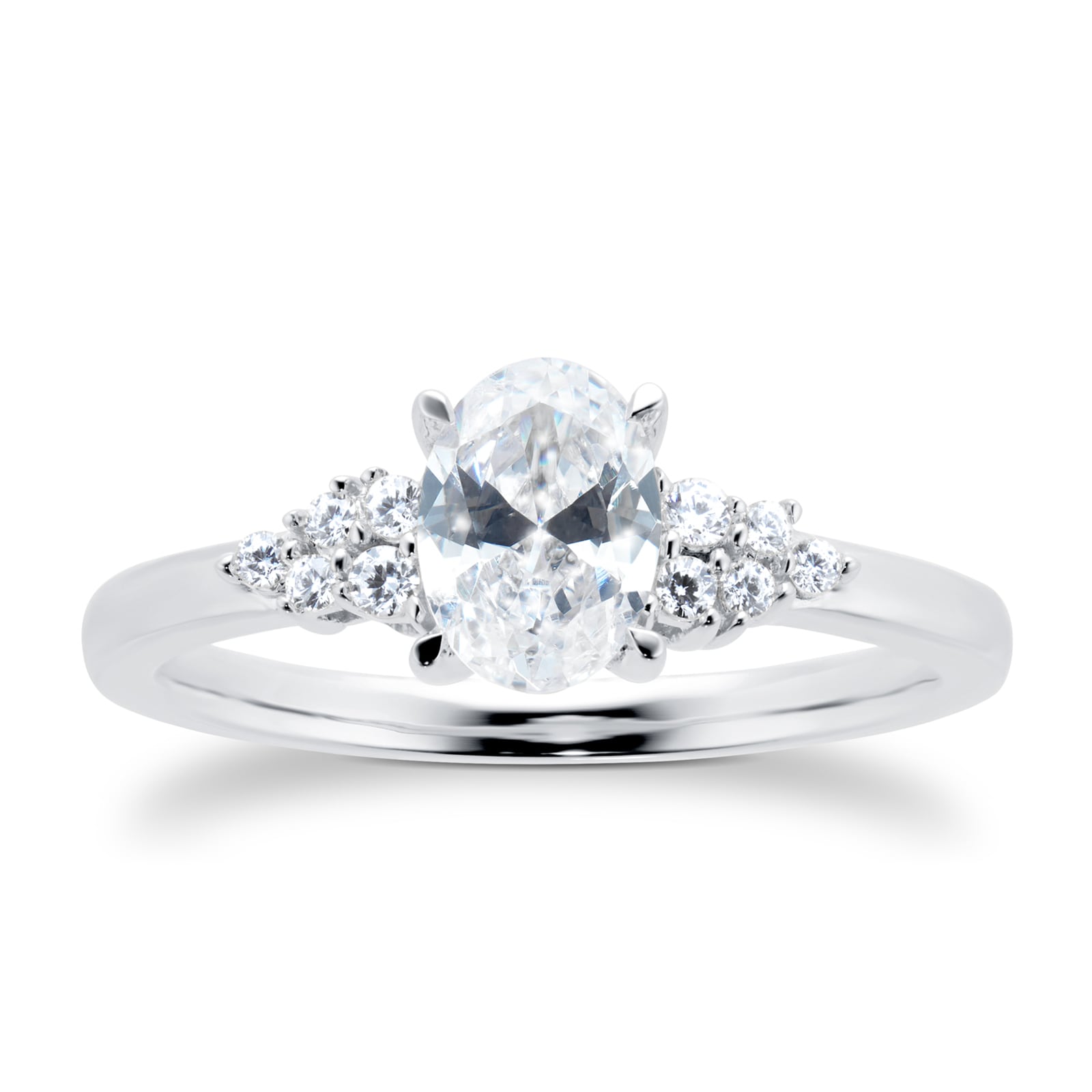 Goldsmiths Platinum 0.70cttw Diamond Oval Cut Scatter Ring Goldsmiths Platinum 0.70cttw Diamond Oval Cut Scatter Ring