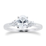 Goldsmiths Platinum 0.70cttw Diamond Oval Cut Scatter Ring