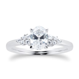 06019060 - Platinum 0.70cttw Diamond Oval Cut Scatter Ring