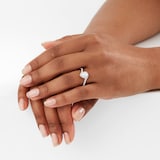 Goldsmiths 18ct White Gold 0.75cttw Diamond Pear Cut Halo Ring