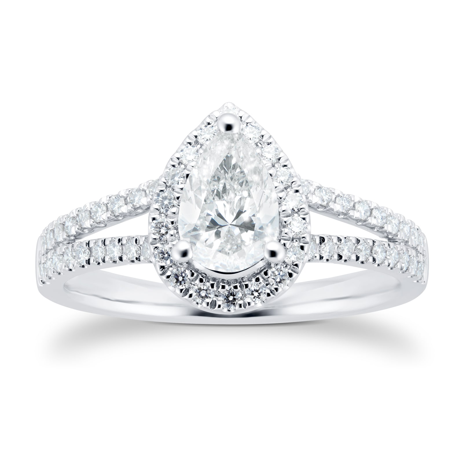 3/4 CT CENTER PEAR SHAPE HALO DIAMOND ENGAGEMENT RING CPS.70-Y