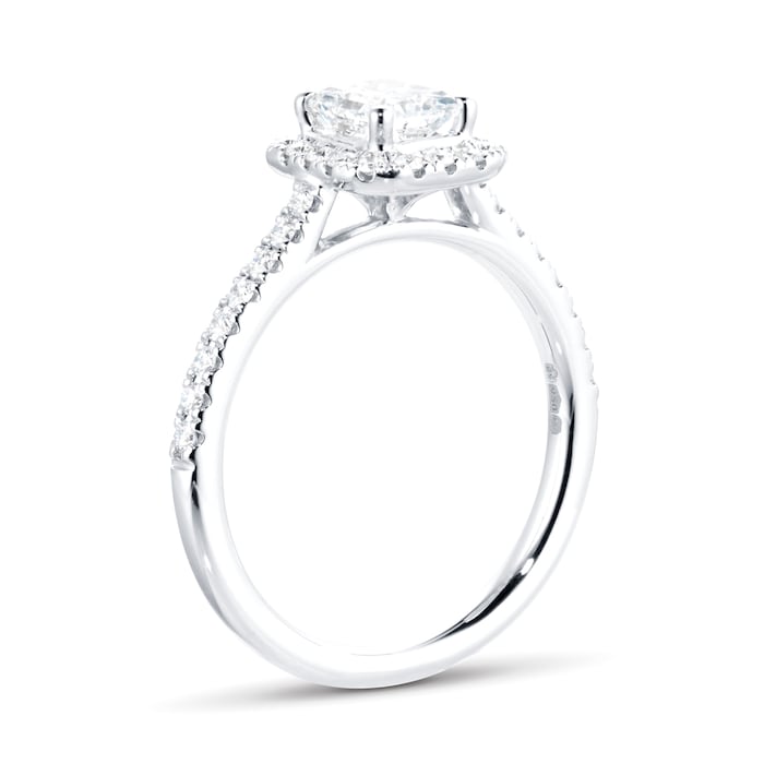 Goldsmiths Platinum 1.00cttw Diamond Radiant Cut Halo Ring