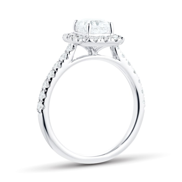 Goldsmiths Platinum 1.50cttw Diamond Radiant Cut Halo Ring