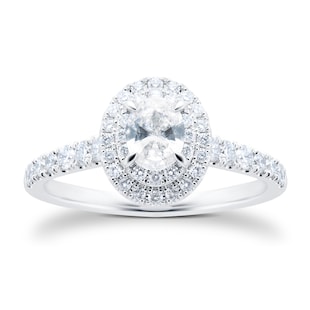 Goldsmiths Platinum 1.00cttw Halo Diamond Ring