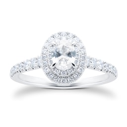 06019089 - Platinum 1.00cttw Halo Diamond Ring