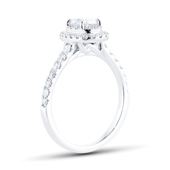 Goldsmiths Platinum 1.00cttw Halo Diamond Ring