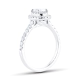 Goldsmiths Platinum 1.00cttw Halo Diamond Ring - Ring Size O