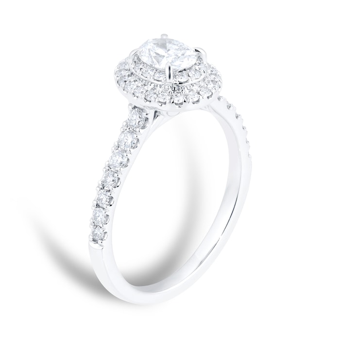 Goldsmiths Platinum 1.00cttw Halo Diamond Ring