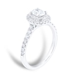 Goldsmiths Platinum 1.00cttw Halo Diamond Ring - Ring Size O