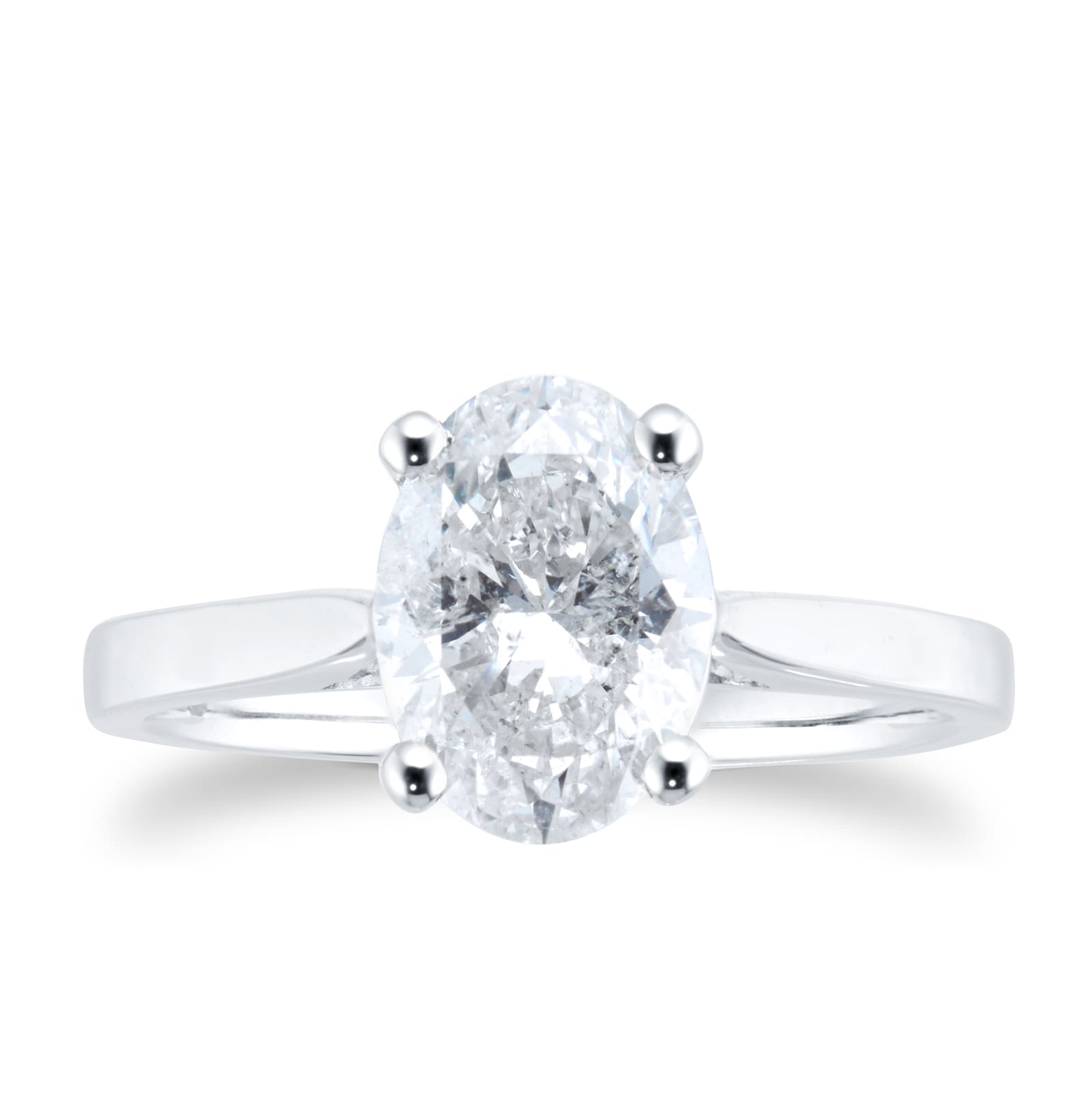 Platinum 1.50ct Oval Solitaire Diamond Ring - Ring Size I