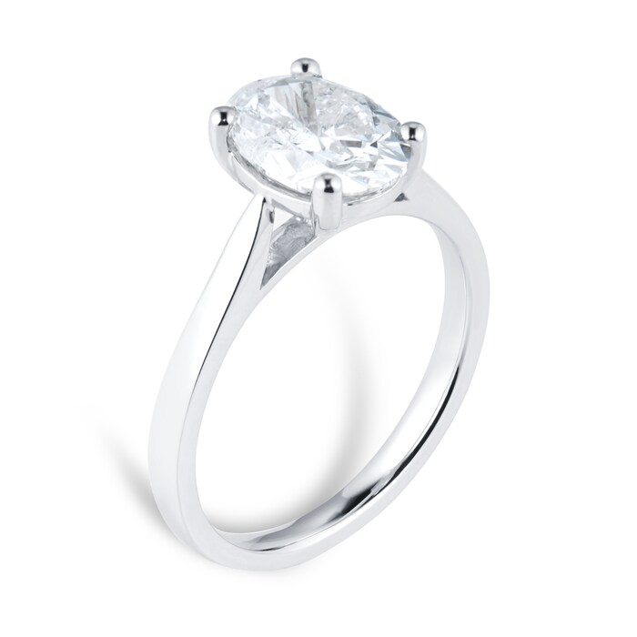 Goldsmiths Platinum 1.50ct Oval Solitaire Diamond Ring