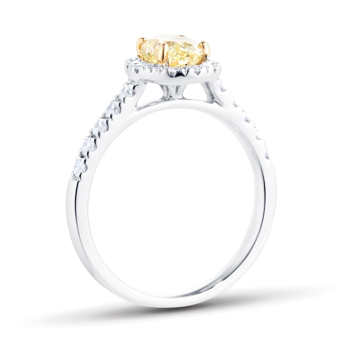 Mappin & Webb Platinum 1.29cttw Oval Cut Yellow Diamond Ring