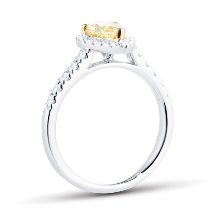 Mappin & Webb Platinum 1.32cttw Pear Cut Yellow Diamond Ring