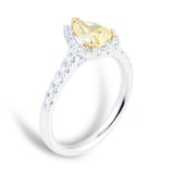 Mappin & Webb Platinum 1.32cttw Pear Cut Yellow Diamond Ring