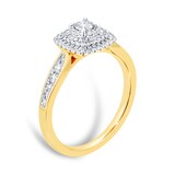 Goldsmiths 18ct Yellow Gold 0.65cttw Diamond Cluster Ring - Ring Size L
