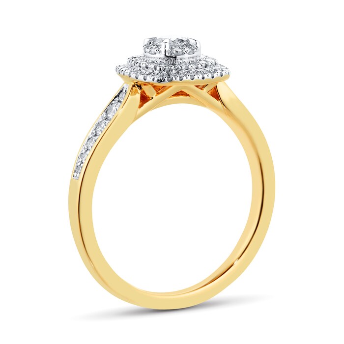 Goldsmiths 18ct Yellow Gold 0.65cttw Diamond Cluster Ring - Ring Size L
