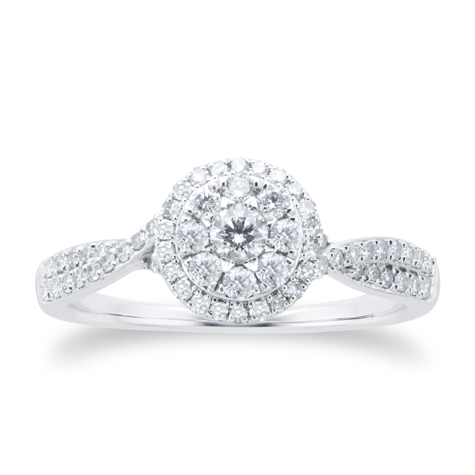 The Orchid Setting 18ct White Gold Halo 0.33ct Diamond Ring at Fraser Hart