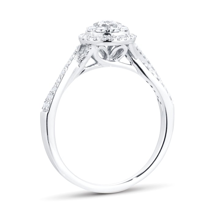 Goldsmiths 18ct White Gold Round Diamond Cluster Engagement Ring