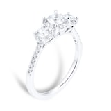 Goldsmiths 18ct White Gold Triple Halo Pear Diamond Bridal Set Ring