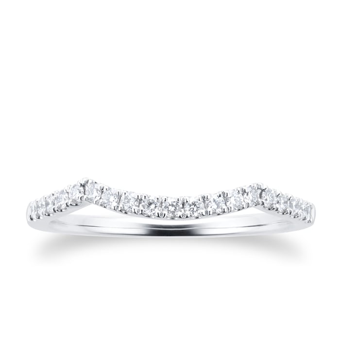 Goldsmiths Platinum Halo Pear Diamond Bridal Set Ring