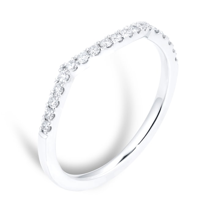 Goldsmiths Platinum Halo Pear Diamond Bridal Set Ring