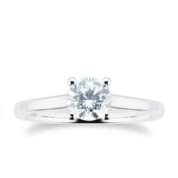 06019134 - Platinum 0.70ct Diamond Solitaire Engagement Ring