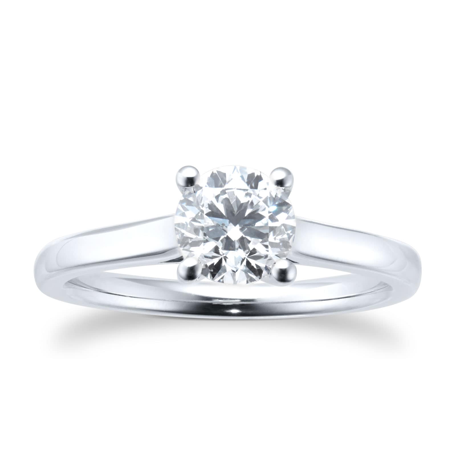Goldsmiths Platinum 1ct Diamond Solitaire Engagement Ring - Ring Size N