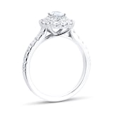 Goldsmiths 18ct White Gold Oval 1ct Diamond Double Halo Engagement Ring