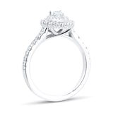 Goldsmiths 18ct White Gold Pear Diamond Double Halo Engagement Ring