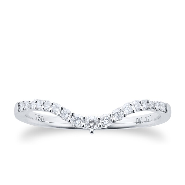 Goldsmiths 18ct White Gold Pear Diamond Bridal Set Ring ZA4429DS18KW ...