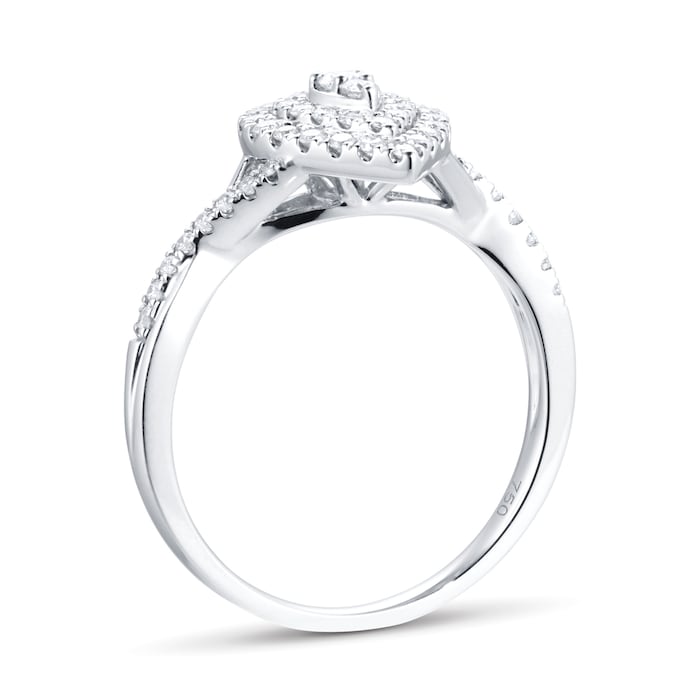 Goldsmiths 18ct White Gold Pear Diamond Bridal Set Ring