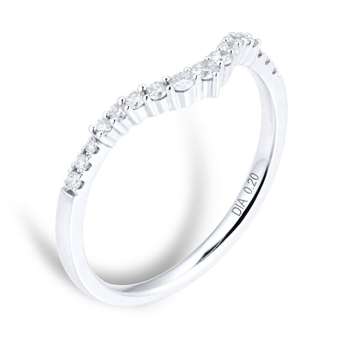 Goldsmiths 18ct White Gold Pear Diamond Bridal Set Ring