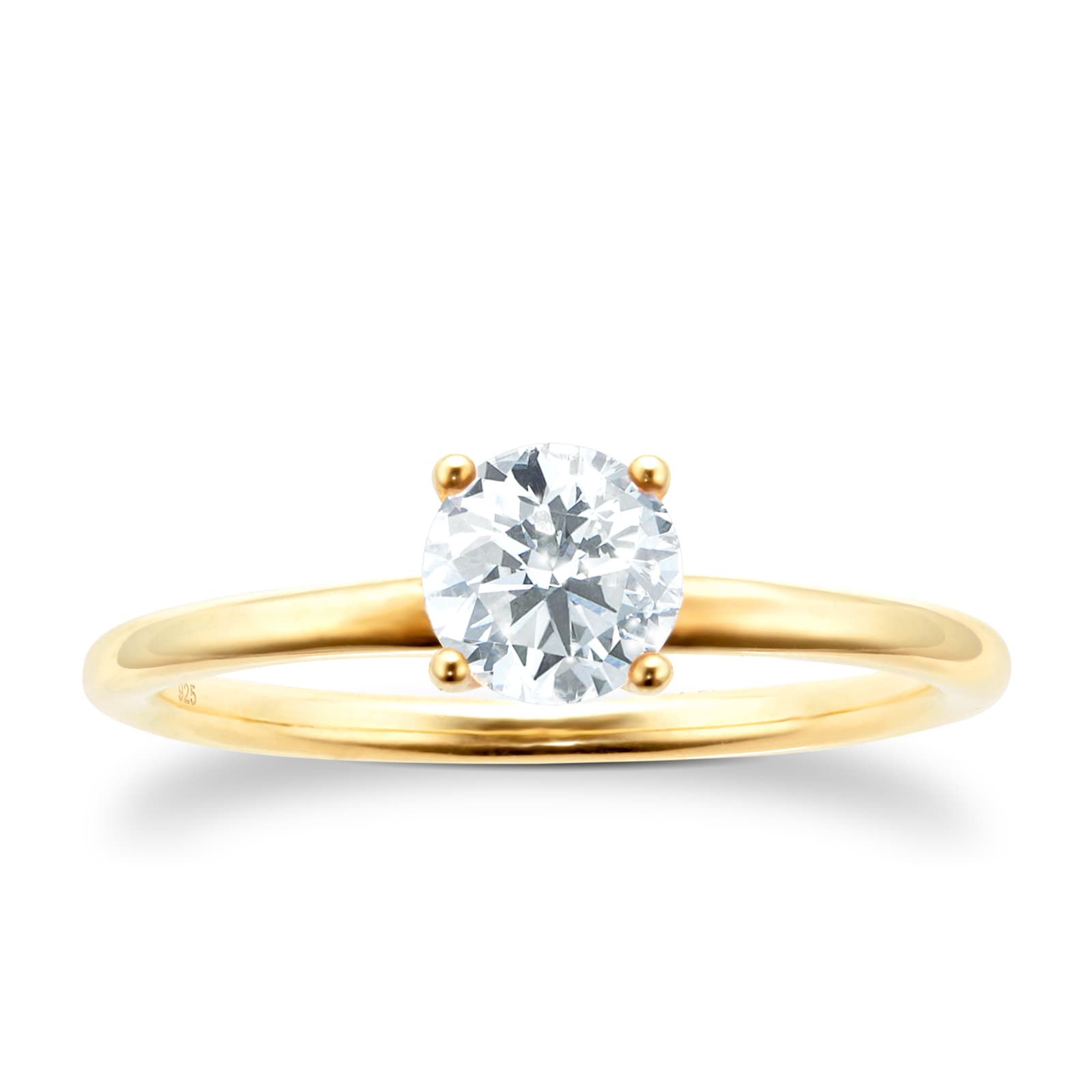 18ct Yellow Gold 0.73ct Diamond Hidden Halo Solitaire Engagement Ring - Ring Size M