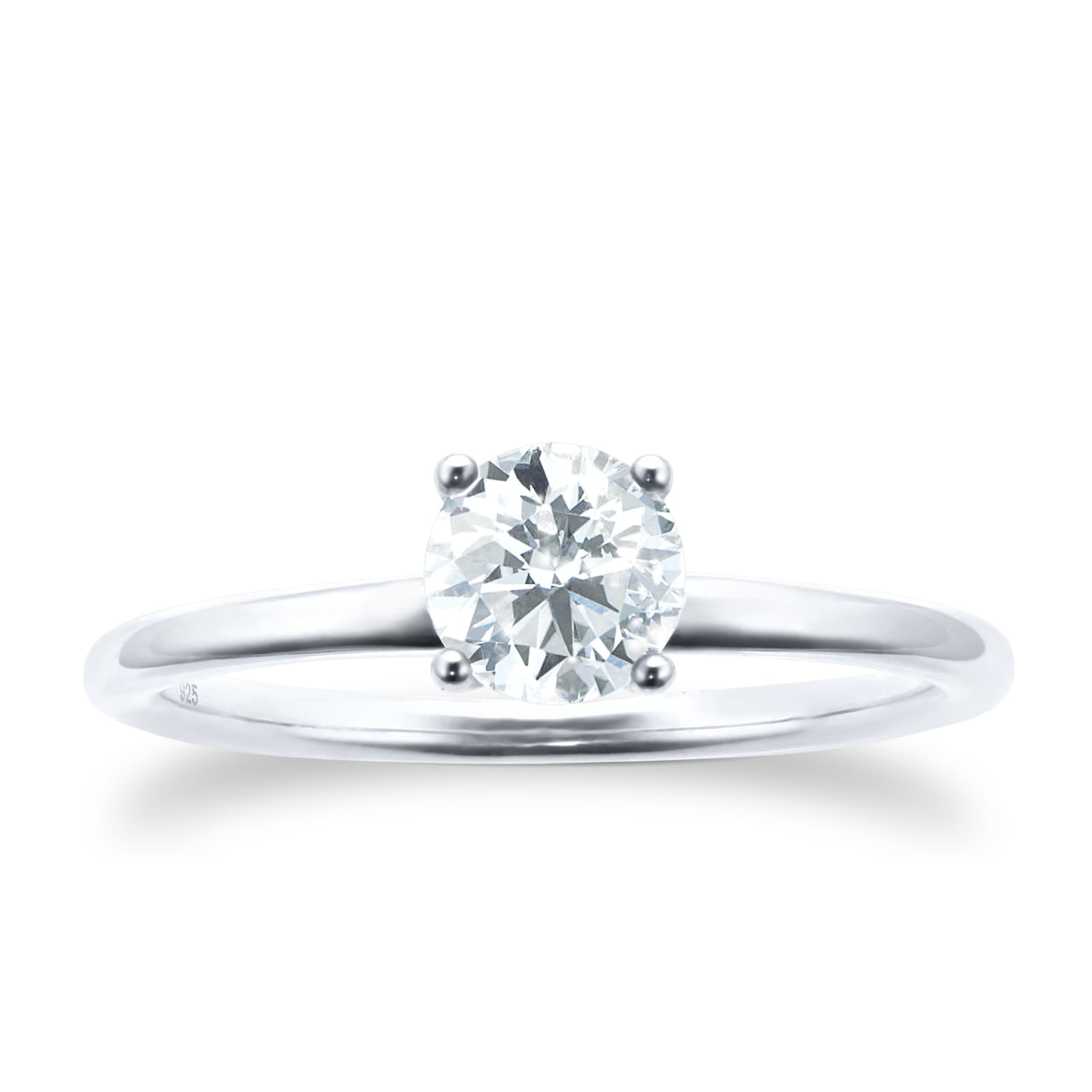 Platinum 0.73ct Diamond Hidden Halo Solitaire Engagement Ring - Ring Size P