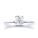Goldsmiths Platinum 0.73ct Diamond Hidden Halo Solitaire Engagement Ring