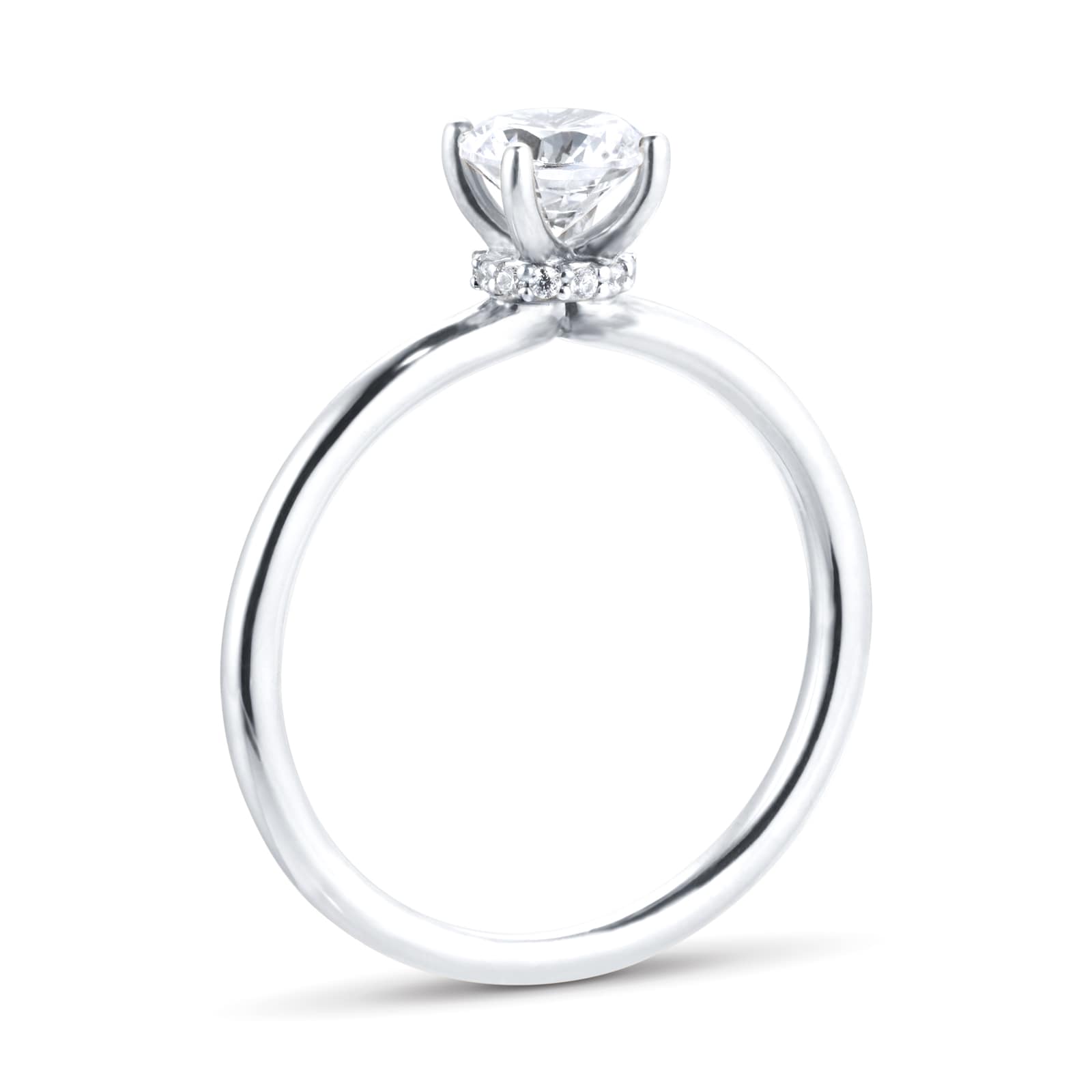 Goldsmiths Platinum 0.73ct Diamond Hidden Halo Solitaire Engagement Ring