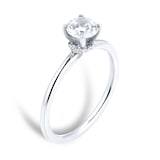 Goldsmiths Platinum 0.73ct Diamond Hidden Halo Solitaire Engagement Ring