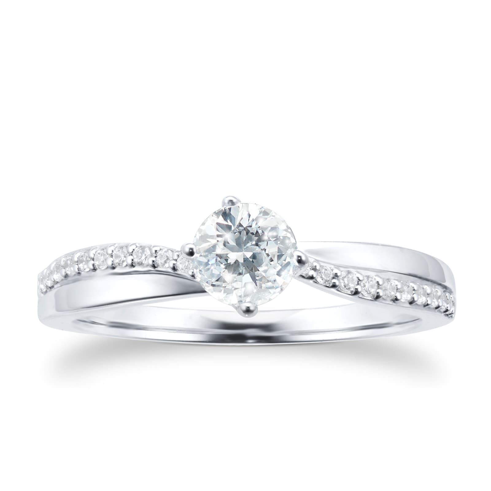Goldsmiths Platinum 0.55ct Diamond Set Shoulder Solitaire Engagement Ring Goldsmiths Platinum 0.55ct Diamond Set Shoulder Solitaire Engagement Ring