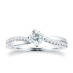 06019150 - Platinum 0.55ct Diamond Set Shoulder Solitaire Engagement Ring