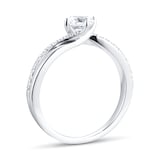 Goldsmiths Platinum 0.55ct Diamond Set Shoulder Solitaire Engagement Ring