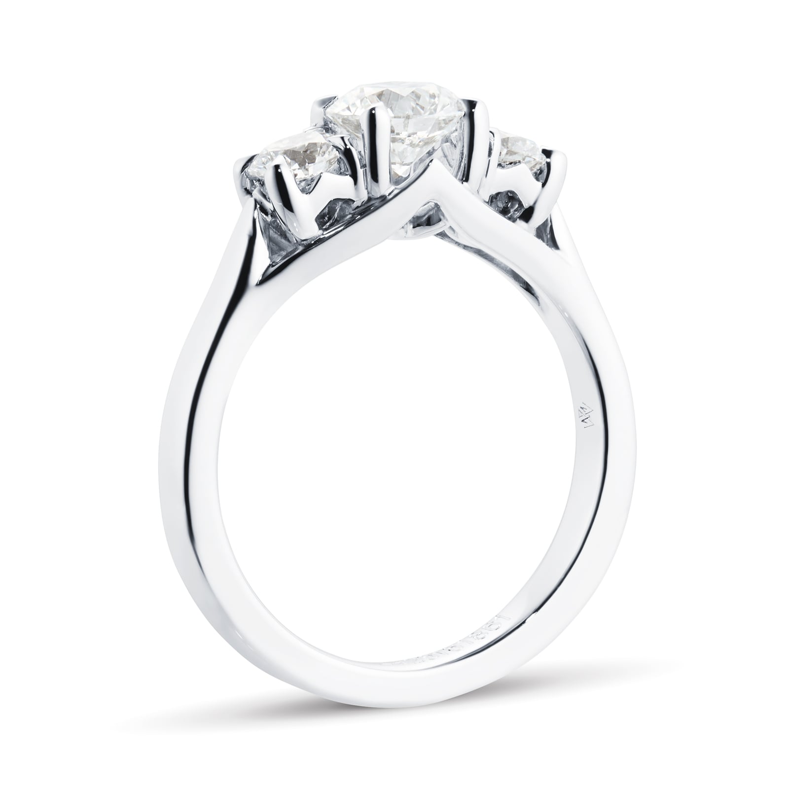 Mappin & Webb Platinum Ena Harkness 1.20cttw Three Stone Diamond Ring