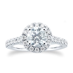 Goldsmiths Platinum 1.5 cttw Diamond Halo Engagement Ring