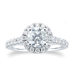 06019164 - Platinum 1.5 cttw Diamond Halo Engagement Ring
