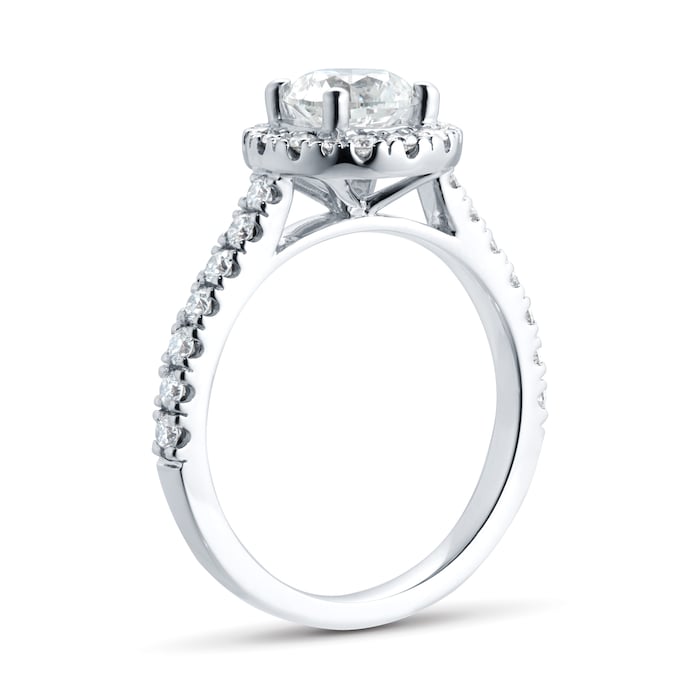 Goldsmiths Platinum 1.5ct Diamond Halo Engagement Ring